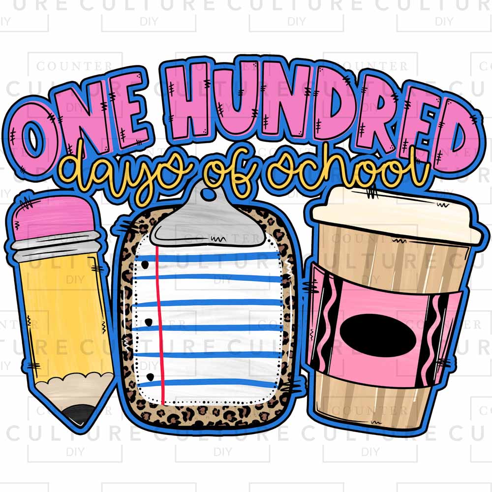 100 Days of School DTF Transfer