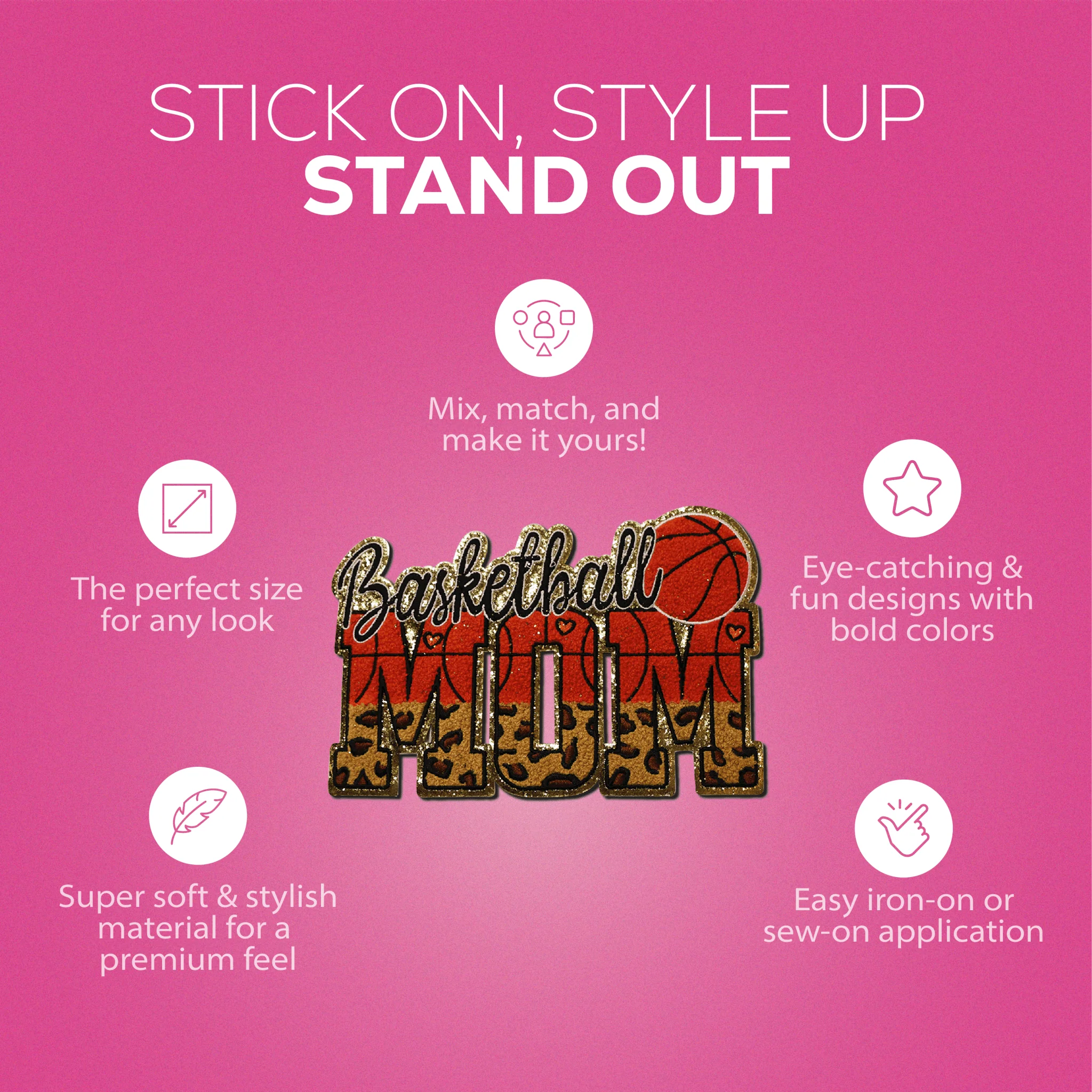 Basketball Mom Chenille Patch - Image 5