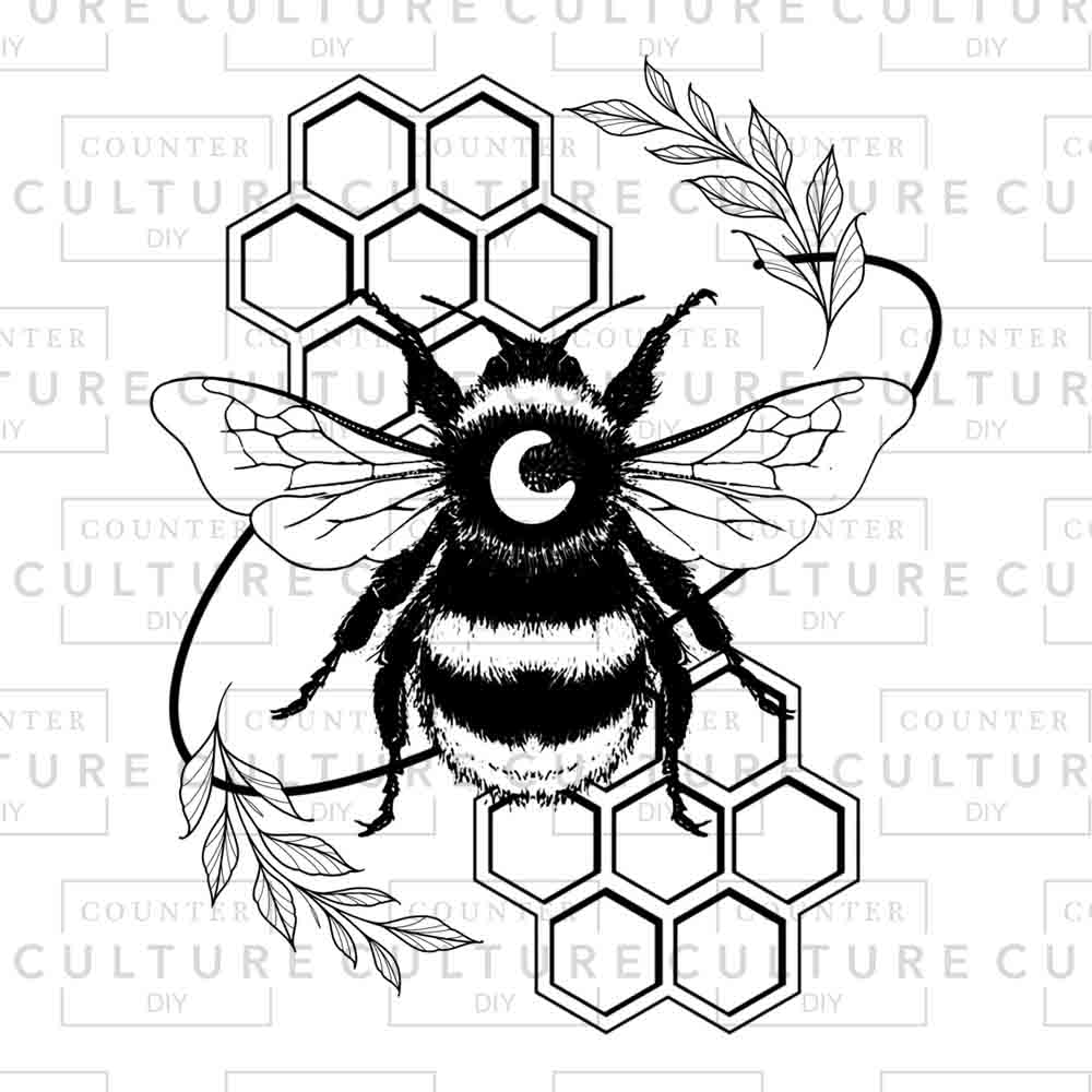 Bee Honeycomb UV DTF