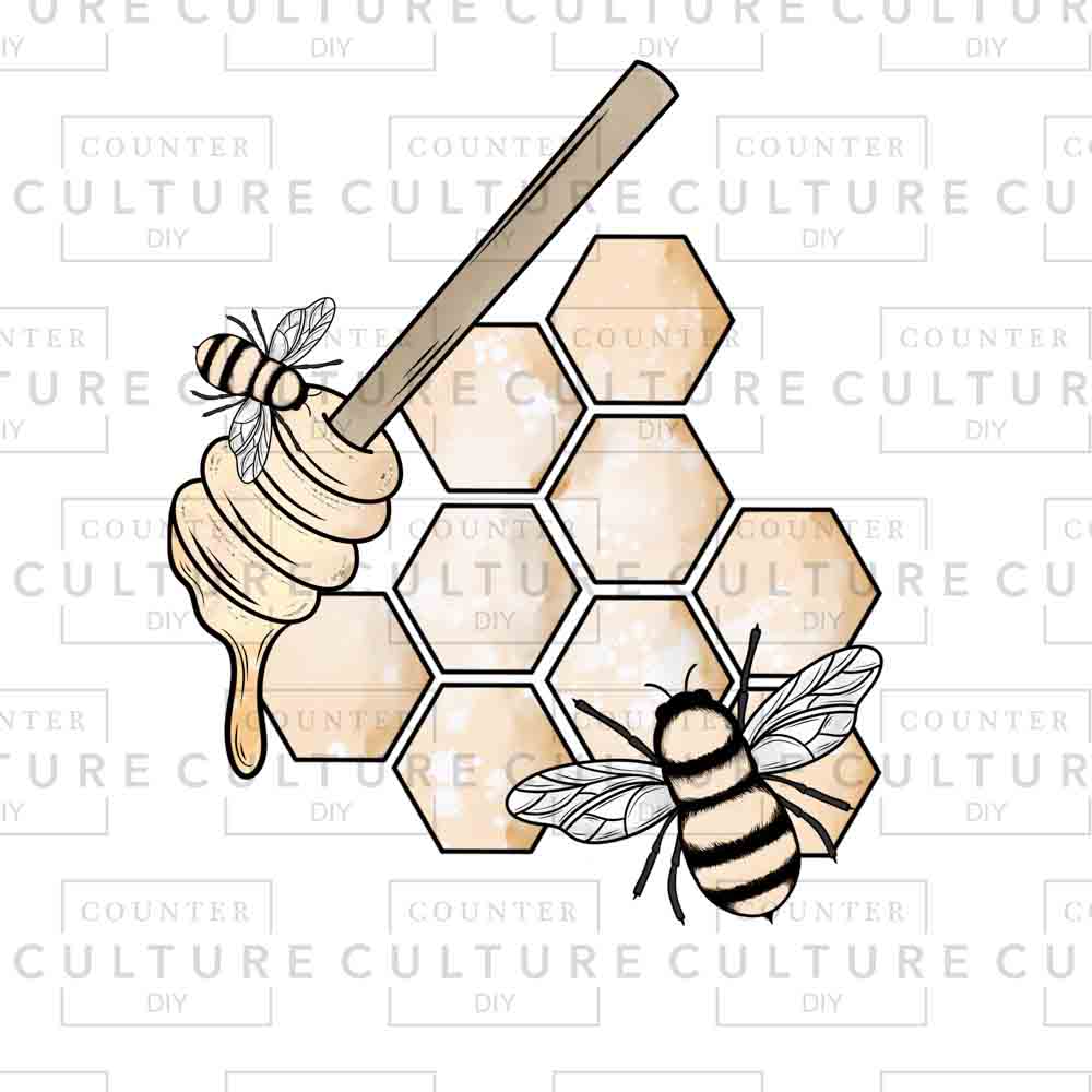 Bees and Honey DTF Transfer