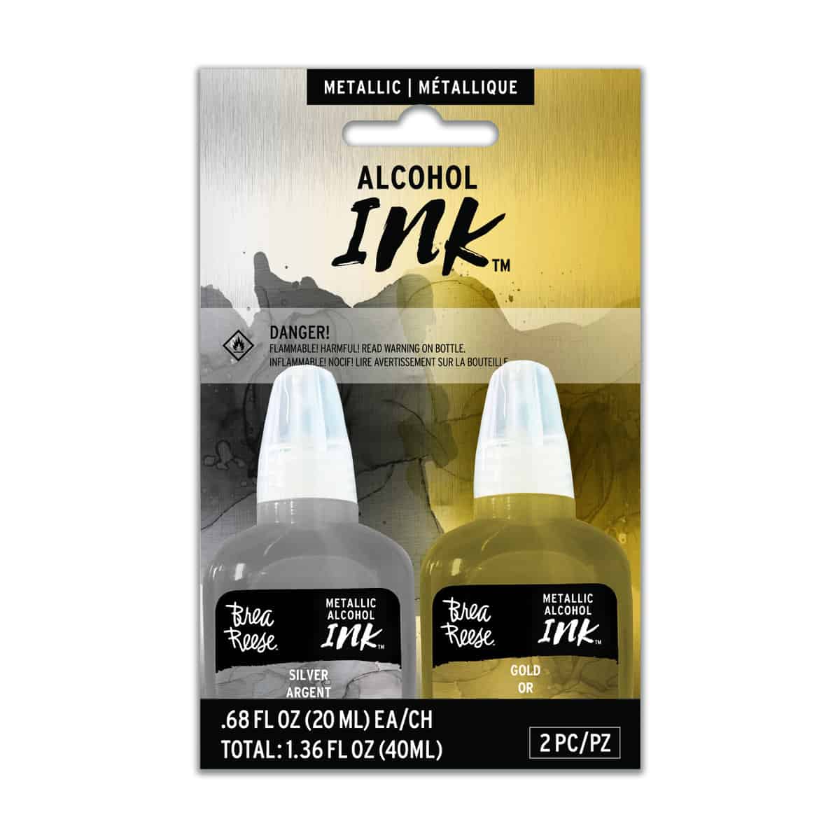 Brea Reese Alcohol Ink 2 Pack - Silver, Gold