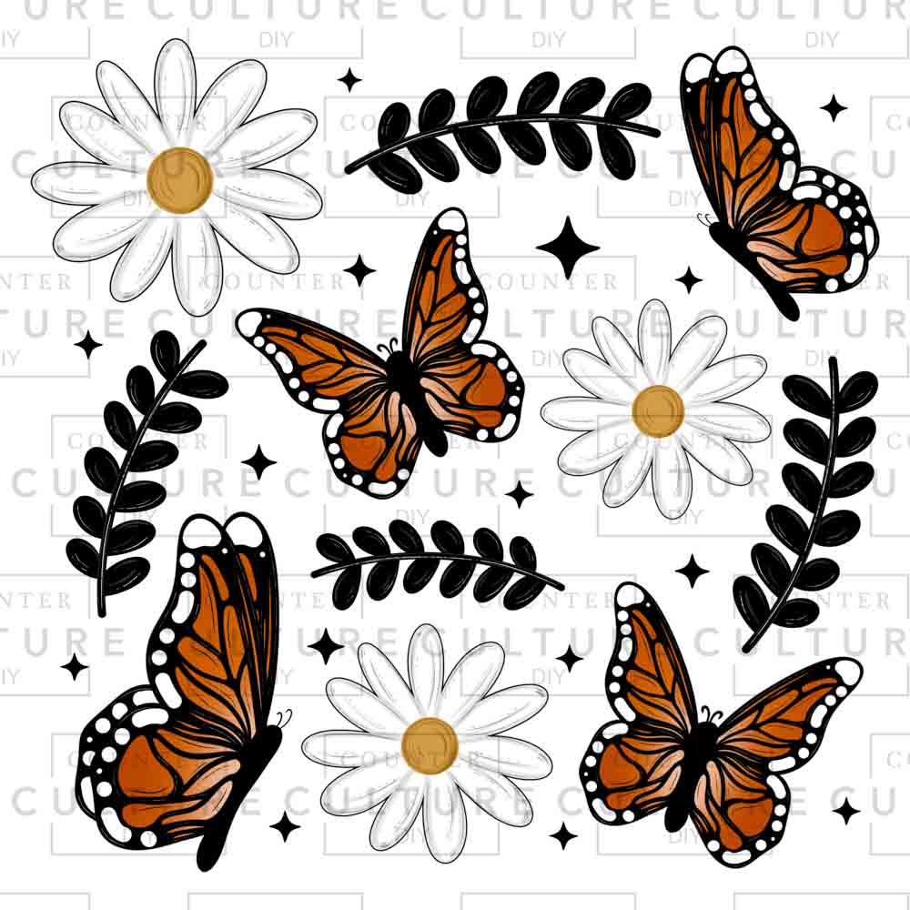 Butterfly Daisy UV DTF