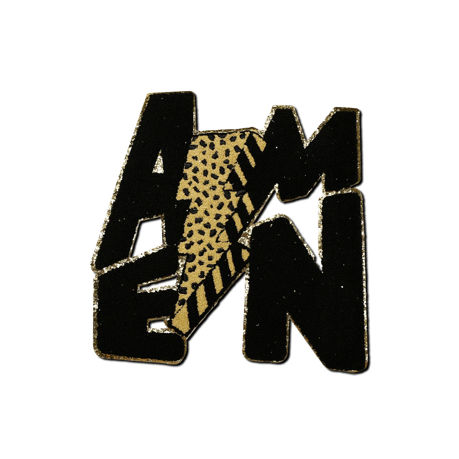 Cheetah Lightning Bolt "AMEN" Patch