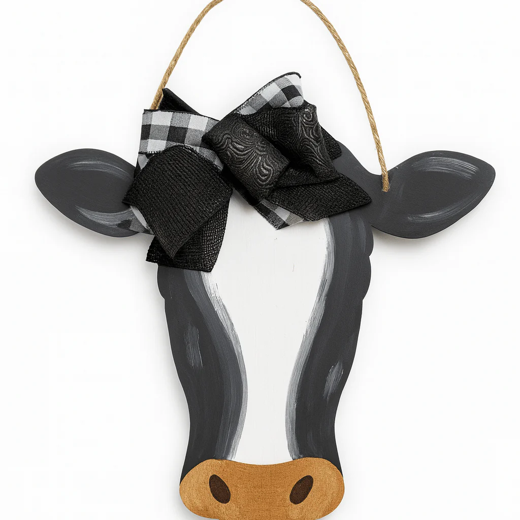 Wooden Cow Head Door Hanger Blank - Image 3