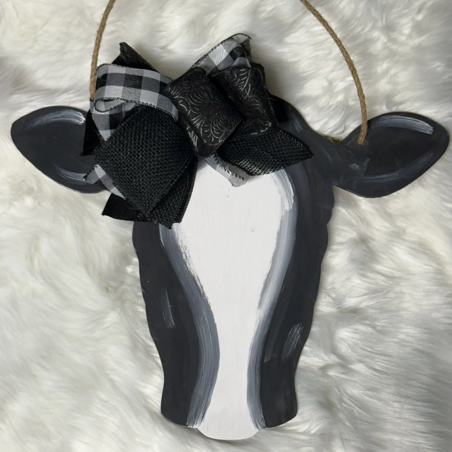 Wooden Cow Head Door Hanger Blank - Image 5