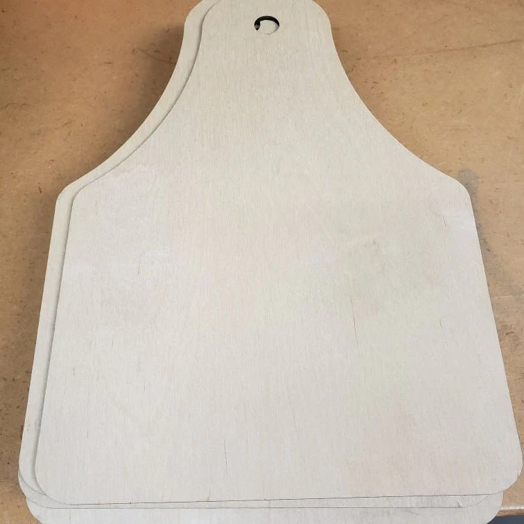 Wooden Cow Tag Door Hanger blank - Image 3