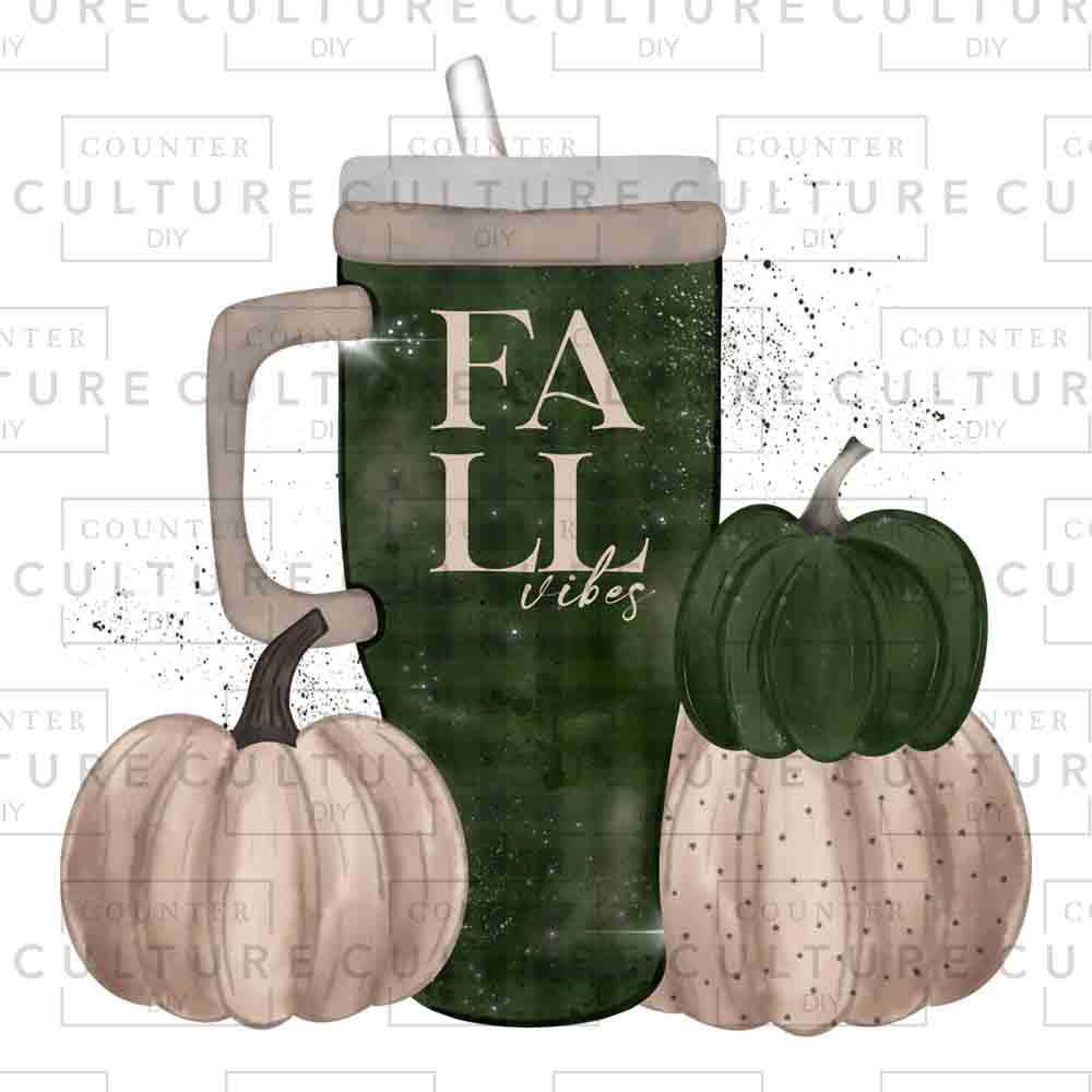 Fall Cup and Pumpkins UV DTF