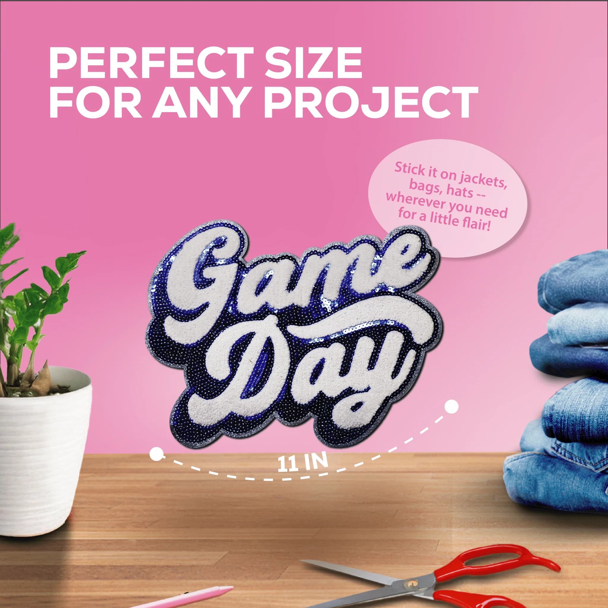 Game Day Blue Chenille Patch - Image 3