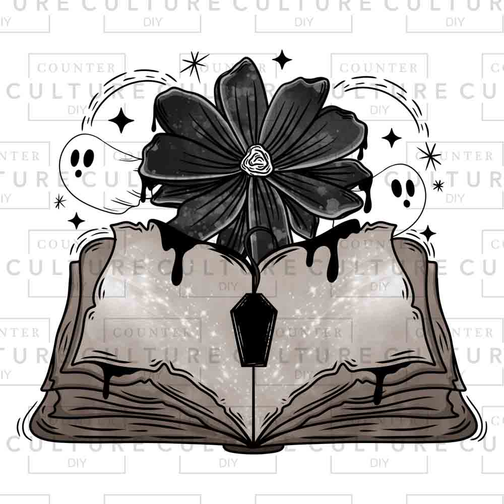 Ghost book UV DTF 2