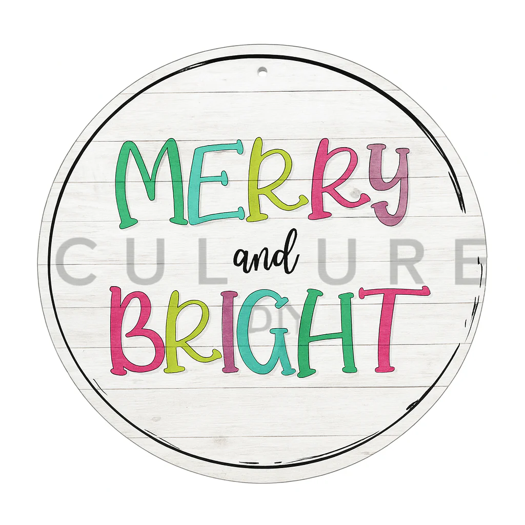 Merry & Bright - DTF Round - Image 2