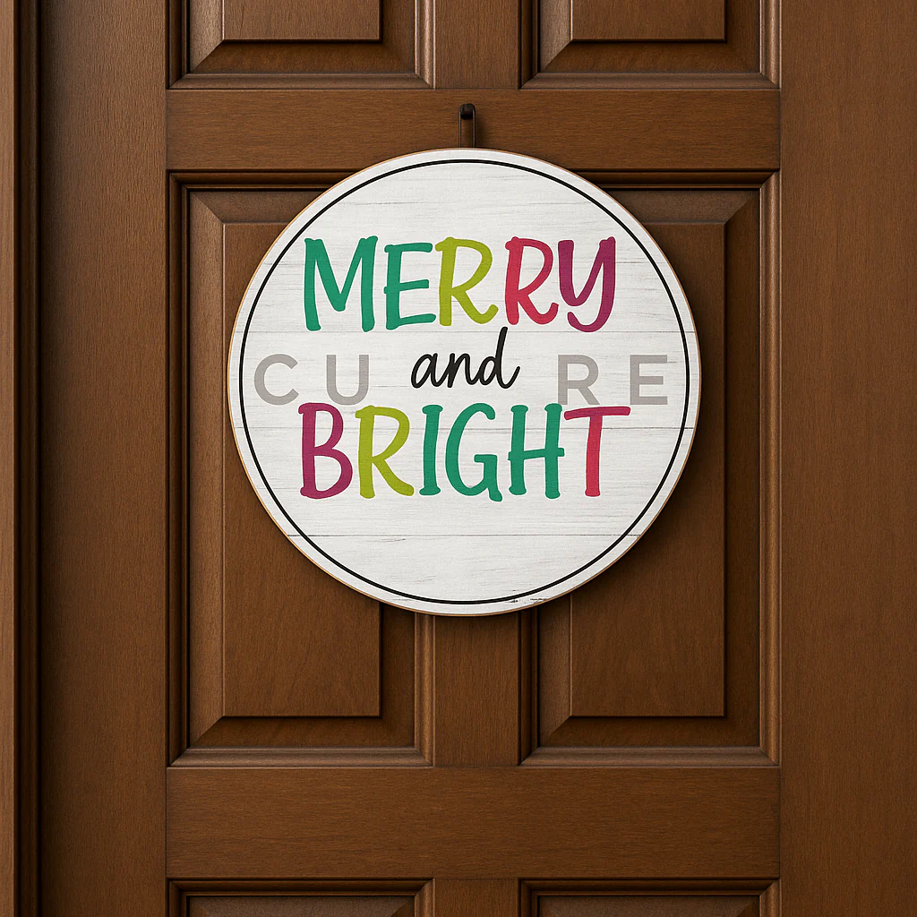 Merry & Bright - DTF Round - Image 3