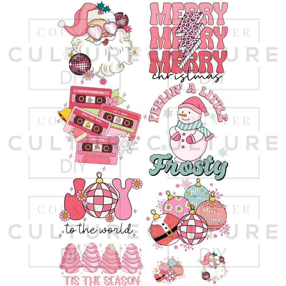Pink Christmas 2 DTF Gang Sheet