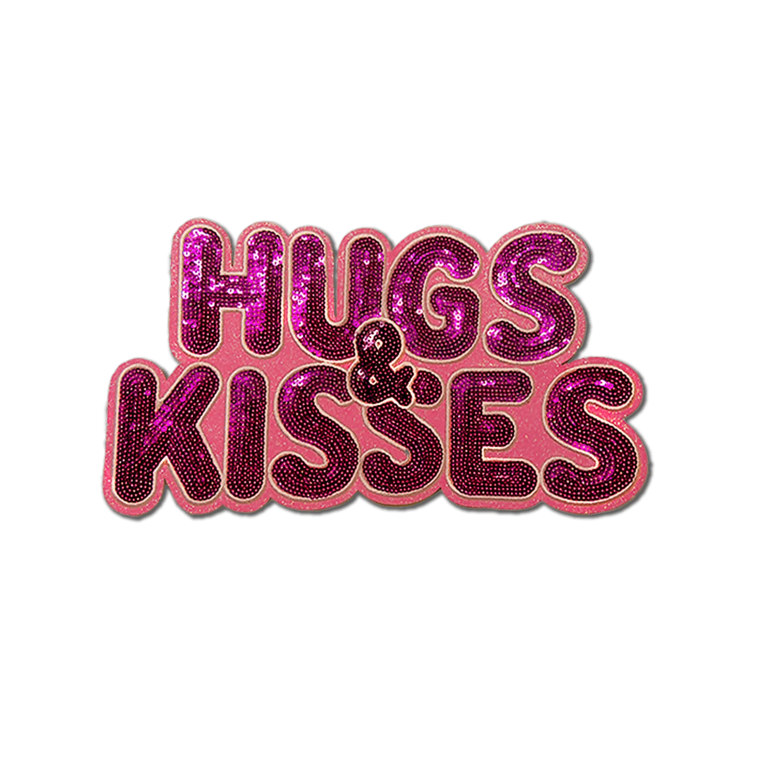 Pink "Hugs & Kisses" Chenille Patch