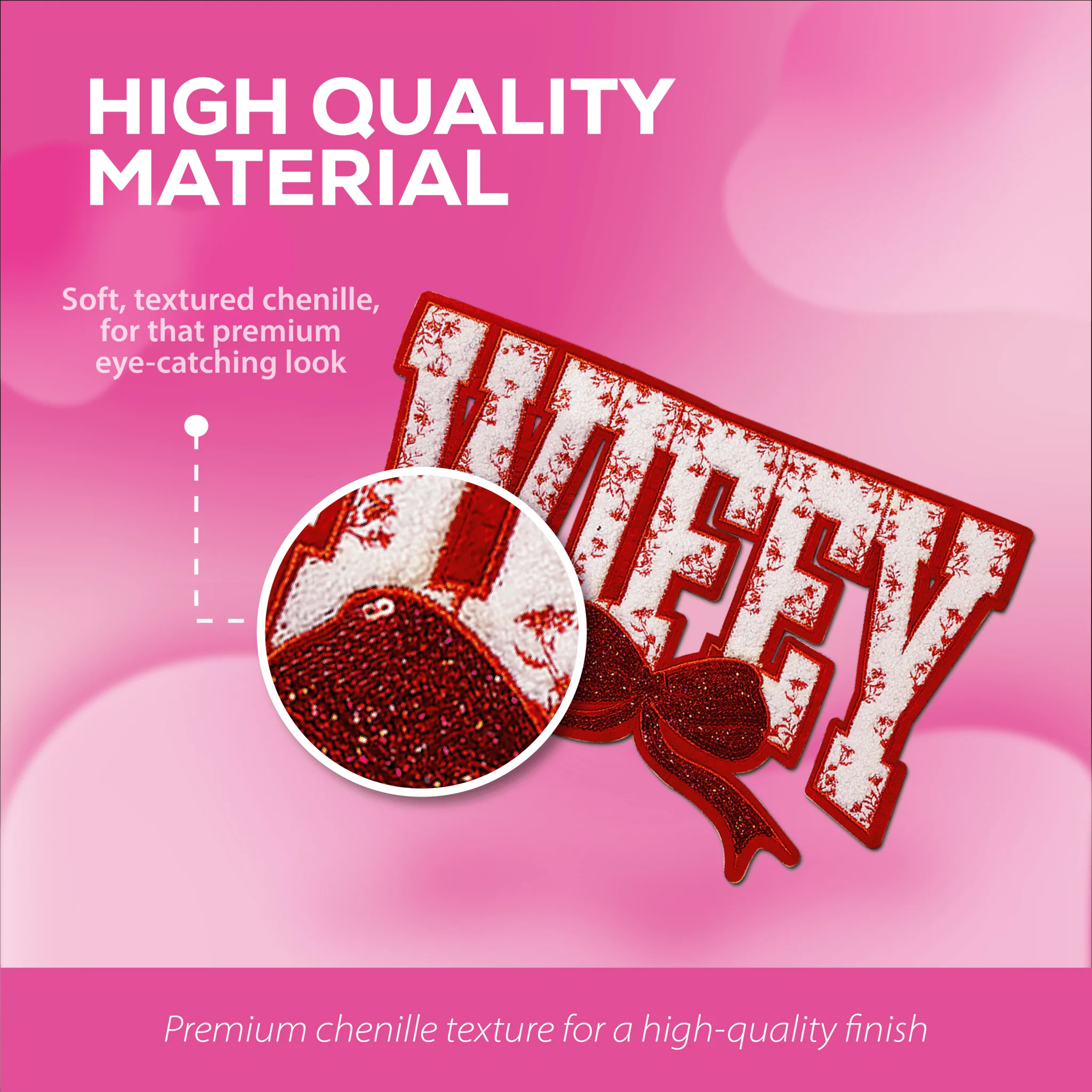 "Wifey" Red Chenille Patch - Image 2