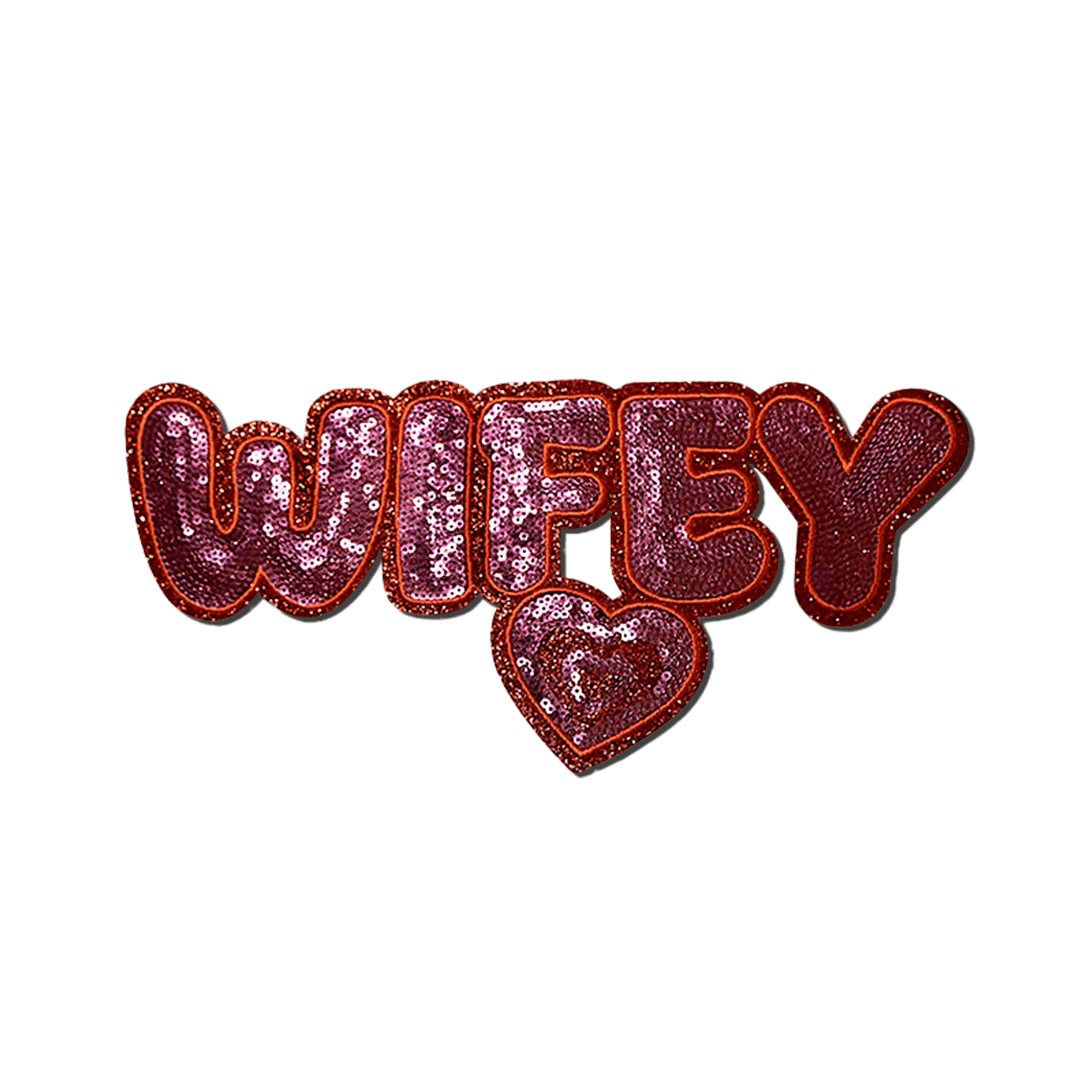 "Wifey" Red Heart sequin Chenille Patch